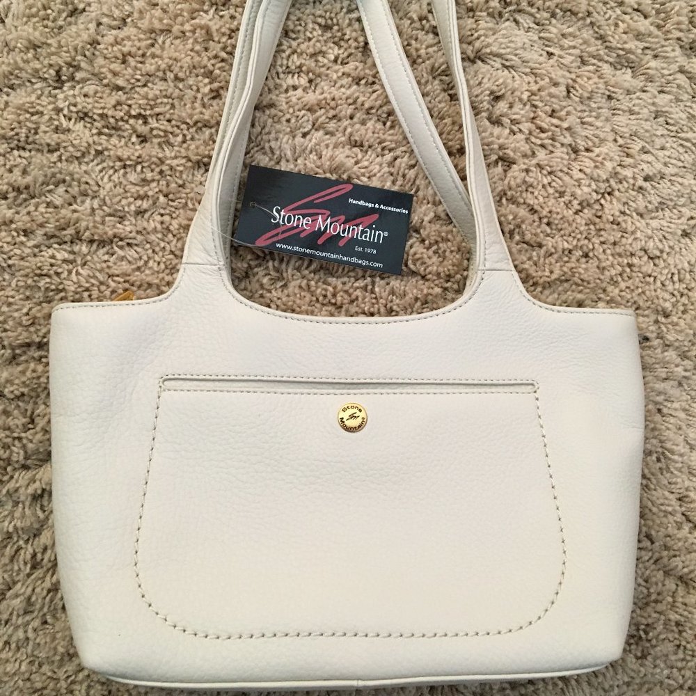 New Stone Mountain Leather Off-white Satchel Purse
